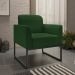 Conjunto Namoradeira e Poltrona Decorativa Isabella Base Industrial Suede Verde/Preto G19 - Gran Belo