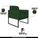 Conjunto Namoradeira e Poltrona Decorativa Isabella Base Industrial Suede Verde/Preto G19 - Gran Belo