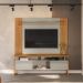 Conjunto Painel Extensível Rack Tremonti/Elora TV até 70 Polegadas Nature/Off White G77 - Gran Belo