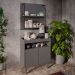 Conjunto Painel Organizador com Solesi/Chico 2 Prateleiras Grafite G96 - Gran Belo