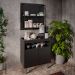 Conjunto Painel Organizador com Solesi/Chico 2 Prateleiras Preto G96 - Gran Belo