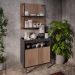 Conjunto Painel Organizador com Solesi/Chico 2 Prateleiras Preto/Freijó G96 - Gran Belo