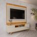 Conjunto Painel Rack Bancada Singapura/Flórida TV até 75 Polegadas Tauari/Off White G77 - Gran Belo