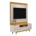 Conjunto Painel Rack Bancada Singapura/Flórida TV até 75 Polegadas Tauari/Off White G77 - Gran Belo
