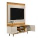 Conjunto Painel Rack Bancada Singapura/Flórida TV até 75 Polegadas Tauari/Off White G77 - Gran Belo