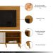 Conjunto Painel com Bancada Atreus Portas Deslizantes MDP até 60 Cinamomo/OffWhite G97 - Gran Belo