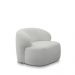Conjunto Poltrona Base Fixa e Puff Decorativo Charlote Sala de Estar Bouclê Cinza G88 - Gran Belo