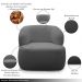Conjunto Poltrona Base Fixa e Puff Decorativo Charlote Sala de Estar Bouclê Grafite G88 - Gran Belo