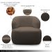 Conjunto Poltrona Base Fixa e Puff Decorativo Charlote Sala de Estar Bouclê Marrom G88 - Gran Belo