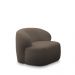 Conjunto Poltrona Base Fixa e Puff Decorativo Charlote Sala de Estar Bouclê Marrom G88 - Gran Belo