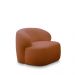 Conjunto Poltrona Base Fixa e Puff Decorativo Charlote Sala de Estar Bouclê Terracota G88 - Gran Belo