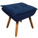 Conjunto Poltrona Puff e Namoradeira Pés Palito Charger Suede Azul Marinho G19 - Gran Belo