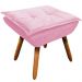 Conjunto Poltrona Puff e Namoradeira Pés Palito Charger Suede Rosa G19 - Gran Belo