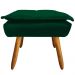Conjunto Poltrona Puff e Namoradeira Pés Palito Charger Suede Verde G19 - Gran Belo