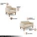 Conjunto Poltrona e Namoradeira Decorativa Isabella Pés Fixo em Madeira Castanho Suede Bege G19 - Gran Belo