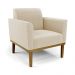 Conjunto Poltrona e Namoradeira Decorativa Isabella Pés Fixo em Madeira Castanho Suede Bege G19 - Gran Belo