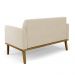 Conjunto Poltrona e Namoradeira Decorativa Isabella Pés Fixo em Madeira Castanho Suede Bege G19 - Gran Belo