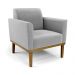 Conjunto Poltrona e Namoradeira Decorativa Isabella Pés Fixo em Madeira Castanho Suede Cinza G19 - Gran Belo