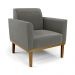 Conjunto Poltrona e Namoradeira Decorativa Isabella Pés Fixo em Madeira Castanho Suede Grafite G19 - Gran Belo