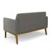 Conjunto Poltrona e Namoradeira Decorativa Isabella Pés Fixo em Madeira Castanho Suede Grafite G19 - Gran Belo