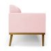 Conjunto Poltrona e Namoradeira Decorativa Isabella Pés Fixo em Madeira Castanho Suede Rosa Bebê G19 - Gran Belo