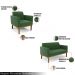 Conjunto Poltrona e Namoradeira Decorativa Isabella Pés Fixo em Madeira Castanho Suede Verde G19 - Gran Belo