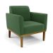 Conjunto Poltrona e Namoradeira Decorativa Isabella Pés Fixo em Madeira Castanho Suede Verde G19 - Gran Belo