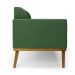Conjunto Poltrona e Namoradeira Decorativa Isabella Pés Fixo em Madeira Castanho Suede Verde G19 - Gran Belo