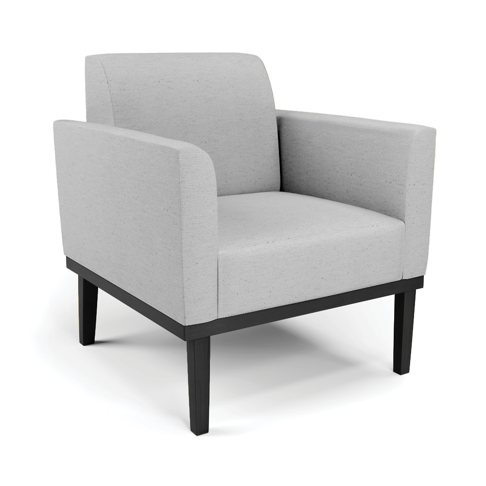 Conjunto Poltrona e Namoradeira Decorativa Isabella Pés Fixo em Madeira Preto Linho Cinza G19 - Gran Belo