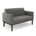 Conjunto Poltrona e Namoradeira Decorativa Isabella Pés Fixo em Madeira Preto Suede Grafite G19 - Gran Belo