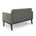 Conjunto Poltrona e Namoradeira Decorativa Isabella Pés Fixo em Madeira Preto Suede Grafite G19 - Gran Belo