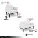 Conjunto Poltrona e Namoradeira Decorativa Karen Pés Fixo em Madeira Preto PU Branco G19 - Gran Belo