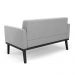 Conjunto Poltrona e Namoradeira Decorativa Karen Pés Fixo em Madeira Preto Suede Cinza G19 - Gran Belo