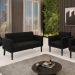 Conjunto Poltrona e Namoradeira Decorativa Karen Pés Fixo em Madeira Preto Suede Preto G19 - Gran Belo