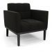 Conjunto Poltrona e Namoradeira Decorativa Karen Pés Fixo em Madeira Preto Suede Preto G19 - Gran Belo