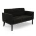 Conjunto Poltrona e Namoradeira Decorativa Karen Pés Fixo em Madeira Preto Suede Preto G19 - Gran Belo