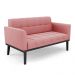 Conjunto Poltrona e Namoradeira Decorativa Karen Pés Fixo em Madeira Preto Suede Rose G19 - Gran Belo