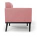 Conjunto Poltrona e Namoradeira Decorativa Karen Pés Fixo em Madeira Preto Suede Rose G19 - Gran Belo