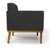 Conjunto Poltrona e Namoradeira Decorativas Karen Pés Fixo em Madeira Castanho PU Preto G19 - Gran Belo
