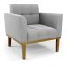 Conjunto Poltrona e Namoradeira Decorativas Karen Pés Fixo em Madeira Castanho Suede Cinza G19 - Gran Belo