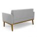 Conjunto Poltrona e Namoradeira Decorativas Karen Pés Fixo em Madeira Castanho Suede Cinza G19 - Gran Belo