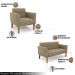 Conjunto Poltrona e Namoradeira Decorativas Karen Pés Fixo em Madeira Castanho Suede Nude G19 - Gran Belo