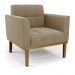 Conjunto Poltrona e Namoradeira Decorativas Karen Pés Fixo em Madeira Castanho Suede Nude G19 - Gran Belo