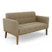 Conjunto Poltrona e Namoradeira Decorativas Karen Pés Fixo em Madeira Castanho Suede Nude G19 - Gran Belo