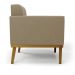 Conjunto Poltrona e Namoradeira Decorativas Karen Pés Fixo em Madeira Castanho Suede Nude G19 - Gran Belo