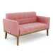 Conjunto Poltrona e Namoradeira Decorativas Karen Pés Fixo em Madeira Castanho Suede Rose G19 - Gran Belo