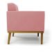 Conjunto Poltrona e Namoradeira Decorativas Karen Pés Fixo em Madeira Castanho Suede Rose G19 - Gran Belo