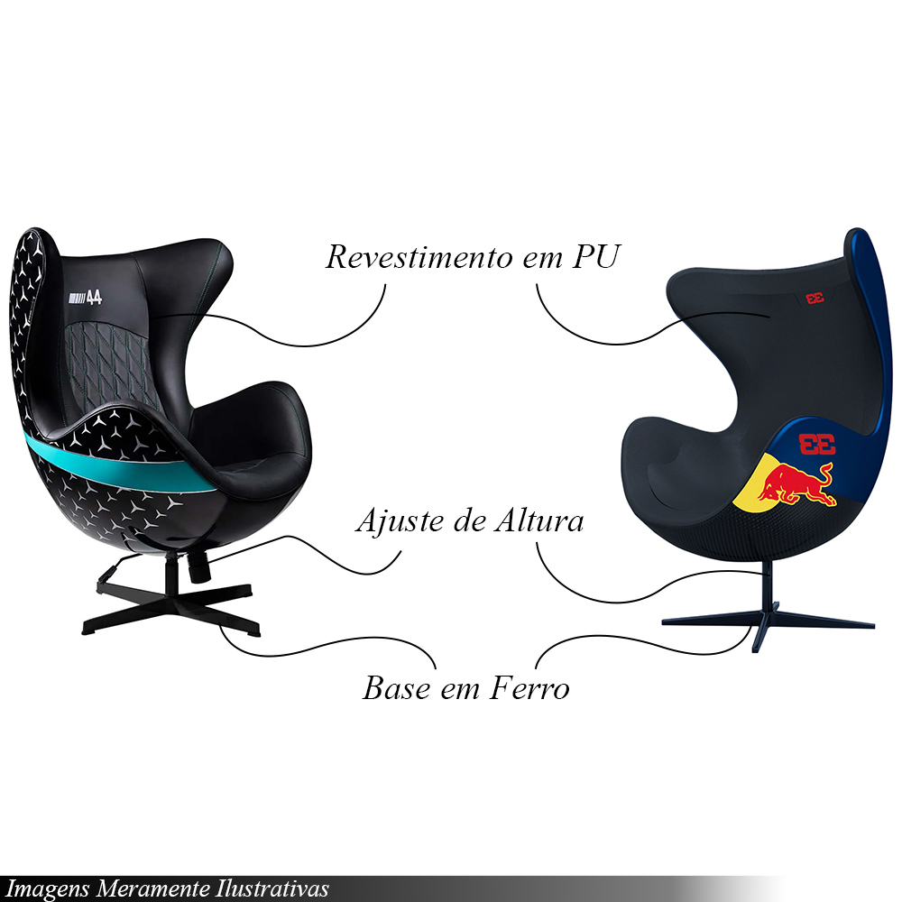 Conjunto Poltronas Decorativas Egg Chair RB Nº33/Hamilton Nº44 G53 - Gran Belo