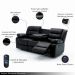 Conjunto Poltronas Sala de Cinema 2 e 3 Lugares Hollywood com Massagem/Aquecimento Elétrica PU Preto G31 - Gran Belo