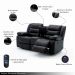 Conjunto Poltronas Sala de Cinema 2 e 3 Lugares Hollywood com Massagem/Aquecimento Elétrica PU Preto G31 - Gran Belo